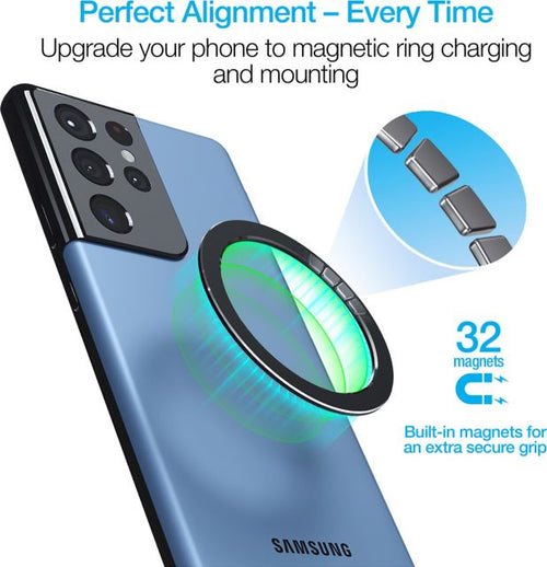 Naztech MagUp MagSafe Magnetic Ring Adapter 2-Pack, Black